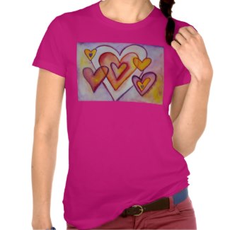 Interlocking Love Hearts Painting Custom T-Shirts