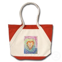 Rainbow Cancer Heart Tote Bag