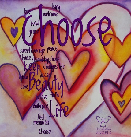 Choose Beauty and Love Life Hearts Art Words Painting