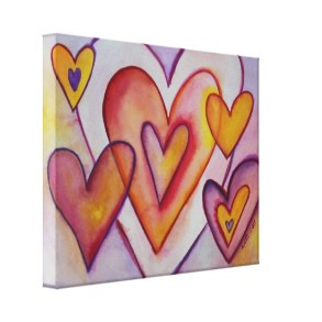 Interlocking Love Hearts Canvas Art Paintings wrappedcanvas