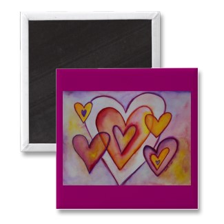 Interlocking Love Hearts Custom Magnets magnet