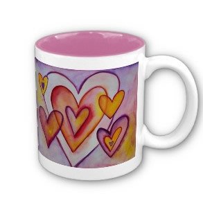Interlocking Love Hearts Personalized Custom Mugs mug