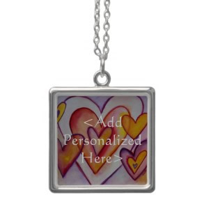 Love Hearts Personalized Silver Pendant Necklace necklace
