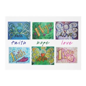 Faith Hope Love Card Invitations Word Art