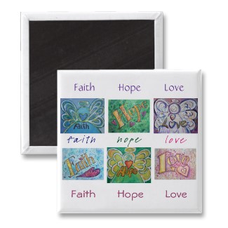 Faith Hope Love Inspirational Angel Words Magnet