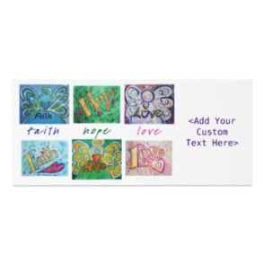 Faith Hope Love Angel Words Rack Cards Custom