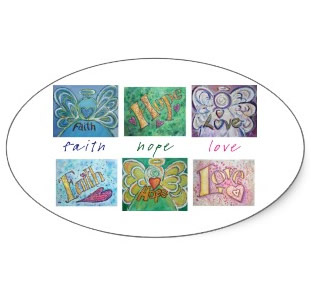 Faith Hope Love Angel Word Art Stickers