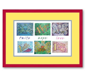Faith Hope Love Angel Artwork Framed Art Poster Prints
