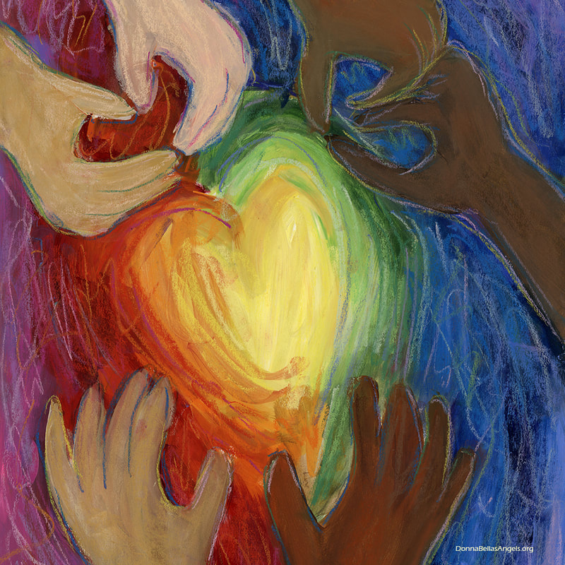 Hearts and Hands Diversity Equity Inclusion (DEI) Pastel Artwork