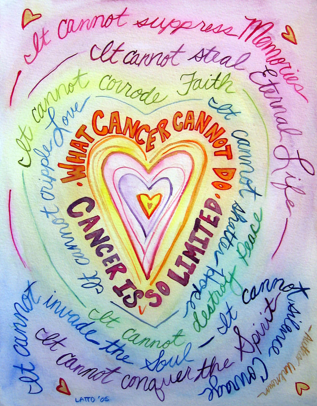What Cancer Cannot Do Poem Rainbow Heart Art Painting