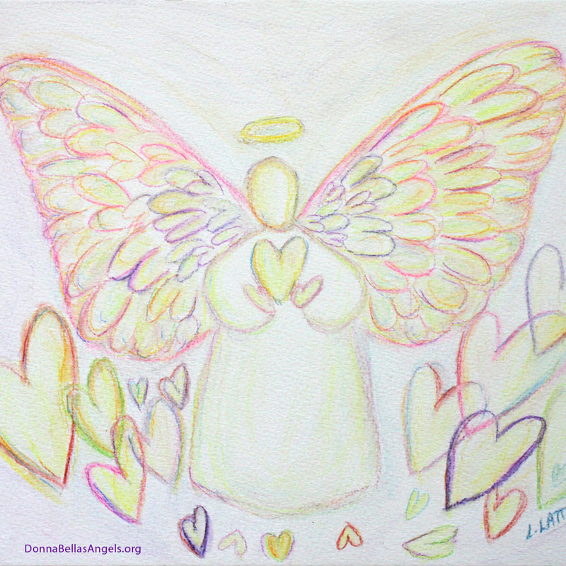 White Light Guardian Angel of Hearts Art Painting