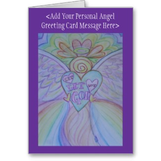 Let Love Let God Angel Custom Greeting Cards