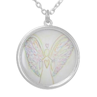 Rainbow Hearts Angel Jewelry Charm Necklaces