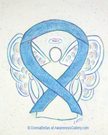 Rare Disease Denim Awareness Ribbon Angel Art Painting