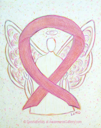 Pink Awareness Ribbon Angel Art Painting
