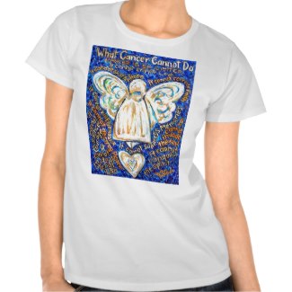 Blue and Gold Cancer Angel T-shirts