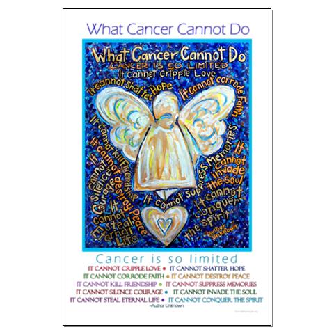 Blue & Gold What Cancer Cannot Do Poem Angel Large Poster