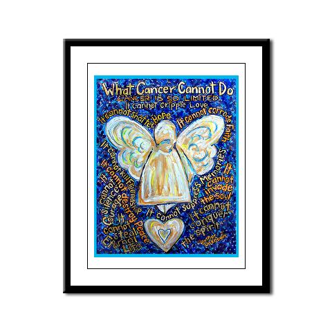 Blue & Gold Cancer Angel Framed Panel Print