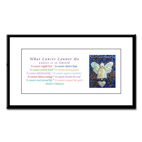Blue & Gold Cancer Angel Small Framed Print