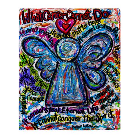 Colorful What Cancer Cannot Do Poem Angel Throw Blanket