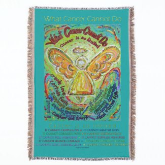 What Cancer Cannot Do Angel Poem Art Throw Blanket