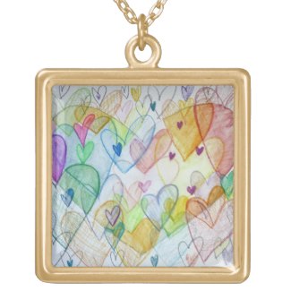 Community Hearts Color Pendant Necklace Jewelry