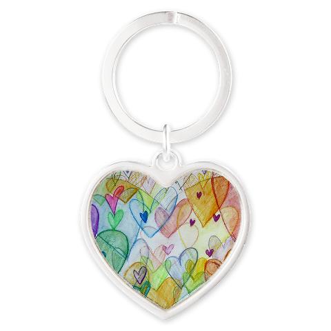 Community Hearts Color Heart Charm Keychains