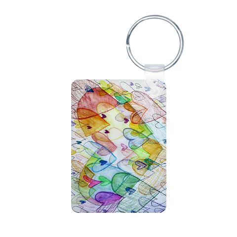 Community Hearts Color Art Charm Pendant Keychains