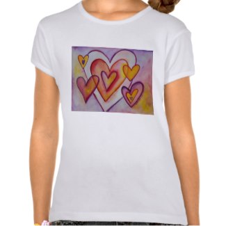 Interlocking Love Hearts Painting Custom Art Shirt