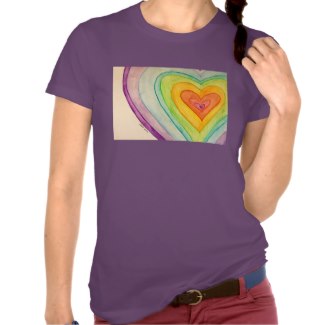 Rainbow Friendship Hearts Love Custom Art T-Shirts