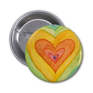 Rainbow Frienship Hearts Art Lapel Pins or Buttons