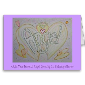 Inspirational Word Angel Art Custom Greeting Cards