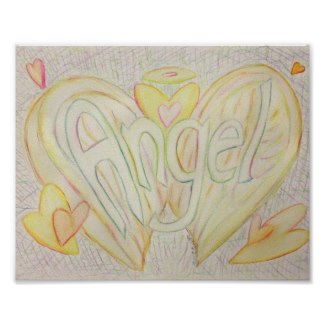 Inspirational Word Angel Art Poster Print