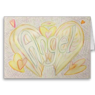 Inspirational Word Angel Art Greeting or Note Card
