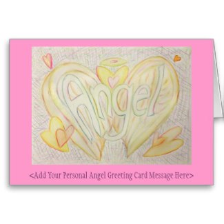 Inspirational Word Angel Art Custom Note Cards