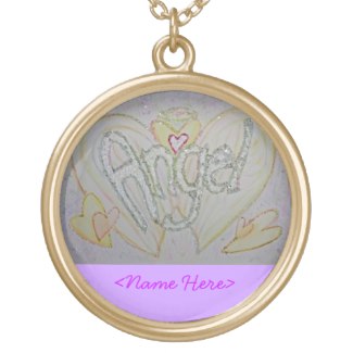 Angel Word Art Custom Necklace Pendant Charm