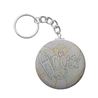 Angel Word Art Painting Inspirational Key Chains