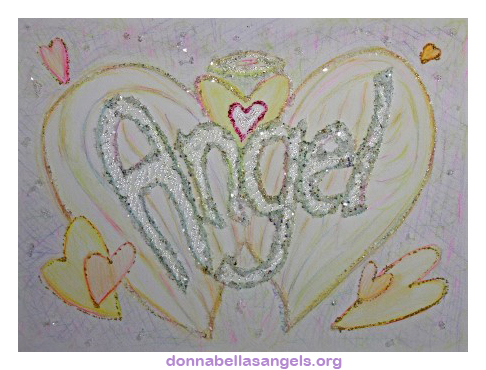 Angel Word Inspirational Meditation Art Painting (Glitter)