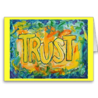 Trust Inspirational Word Art Greeting Cards