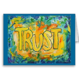Trust Inspirational Word Art Greeting Cards