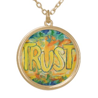 Trust Word Art Jewelry Charm Necklace