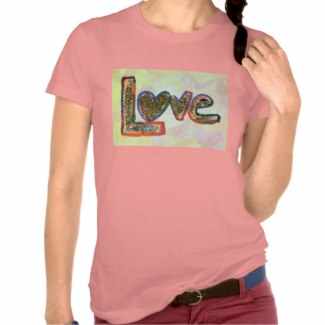 Love Golden Pastels Inspirational Word Art Shirt