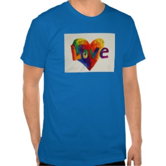 Love Rainbow Heart Glitter Word Art T-Shirt