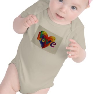 Love Rainbow Heart Glitter Word Art T-Shirts