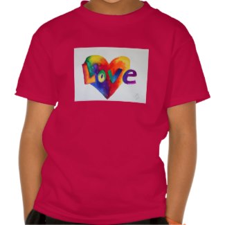 Love Rainbow Heart Art Inspirational Word Shirts