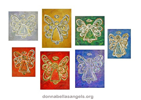 7 Rainbow Angels Color Series Art Paintings