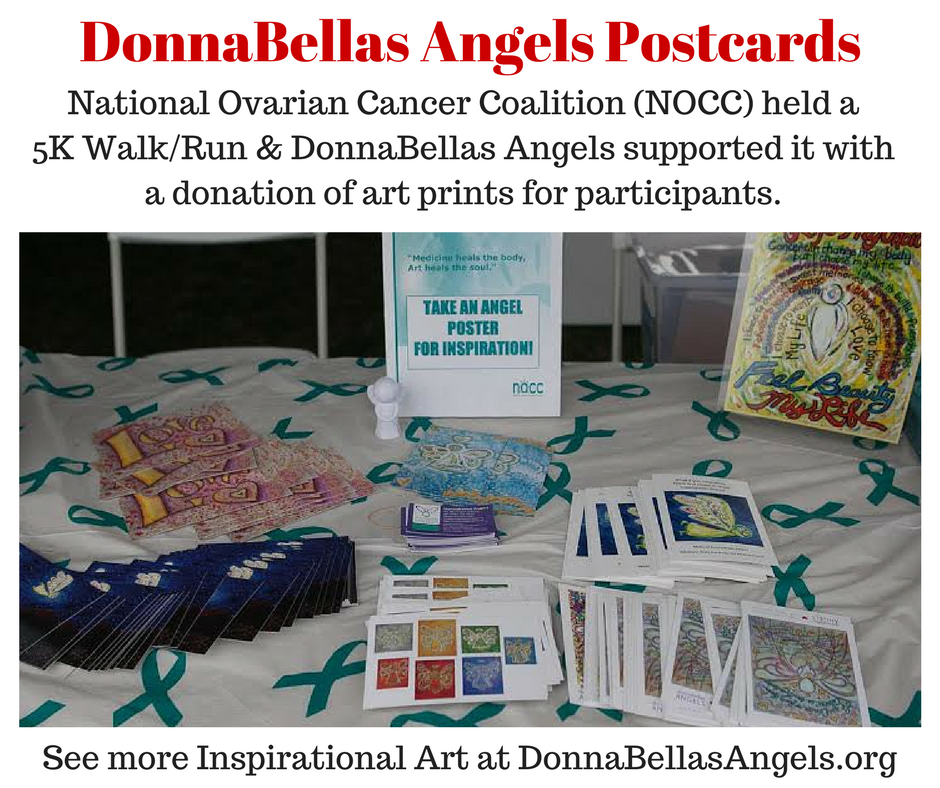 Cancer Walk Fundraiser donation of DonnaBellas Angels Postcards