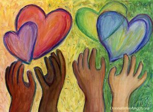 Hearts and Hands Diversity Equity Inclusion (DEI) Rainbow Hearts