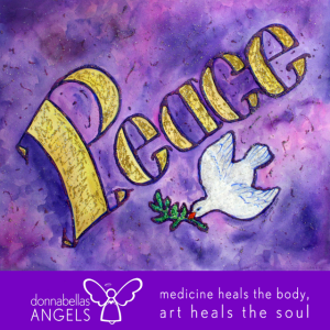 Peace Word Art Glitter Dove Inspirational Painting