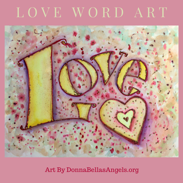 Sweet Pink Love Word Art Painting